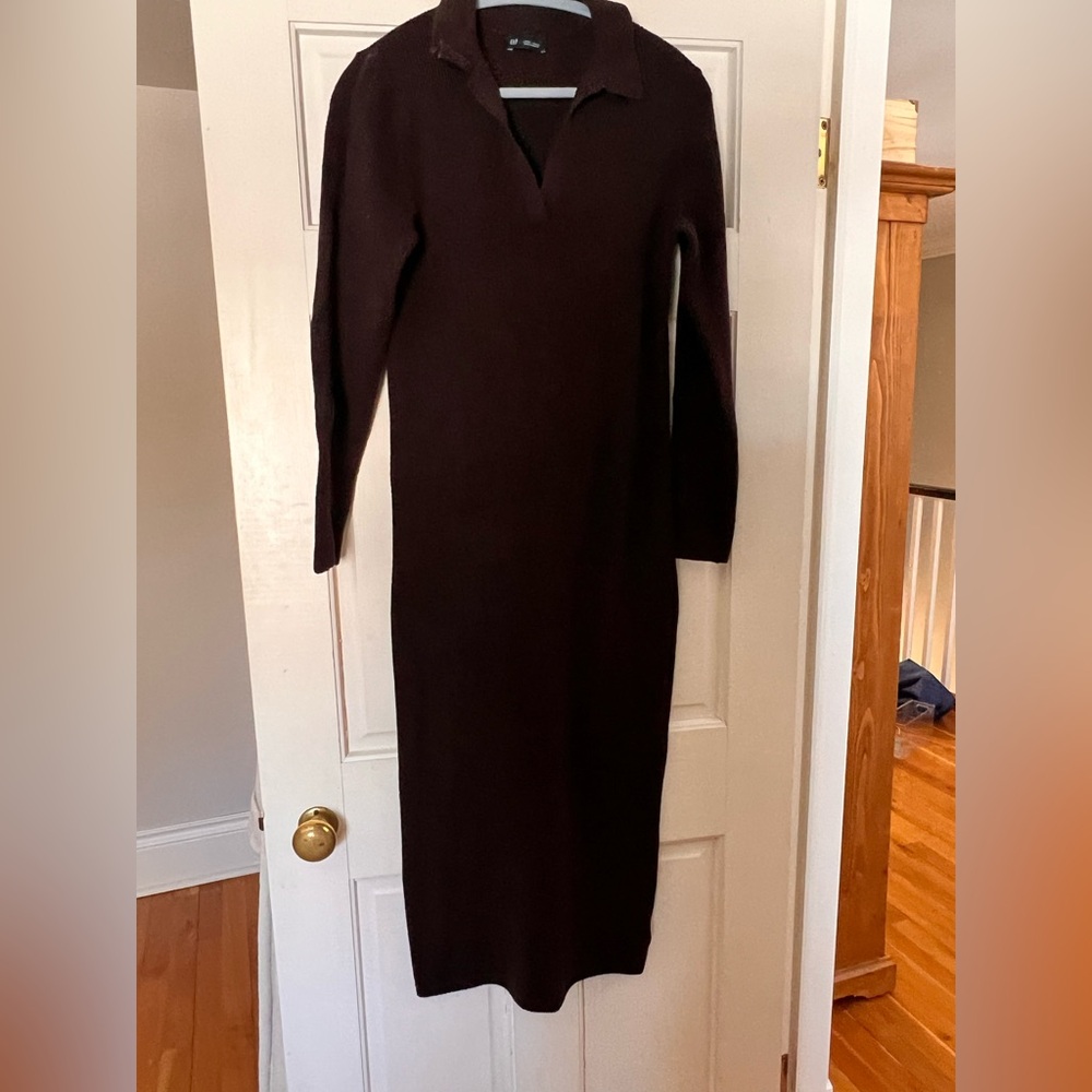 GAP Dark Brown Long Sleeve knit Dress